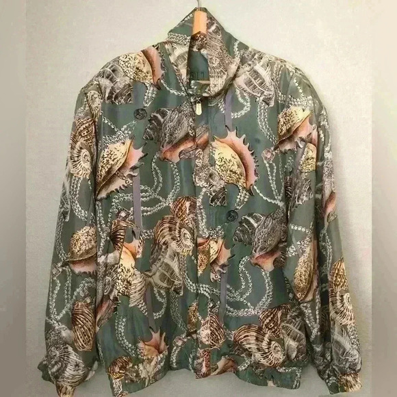 Vtg Fuda Sport International Nautical Green Silk Sweat Suit XL - Picture 6 of 14